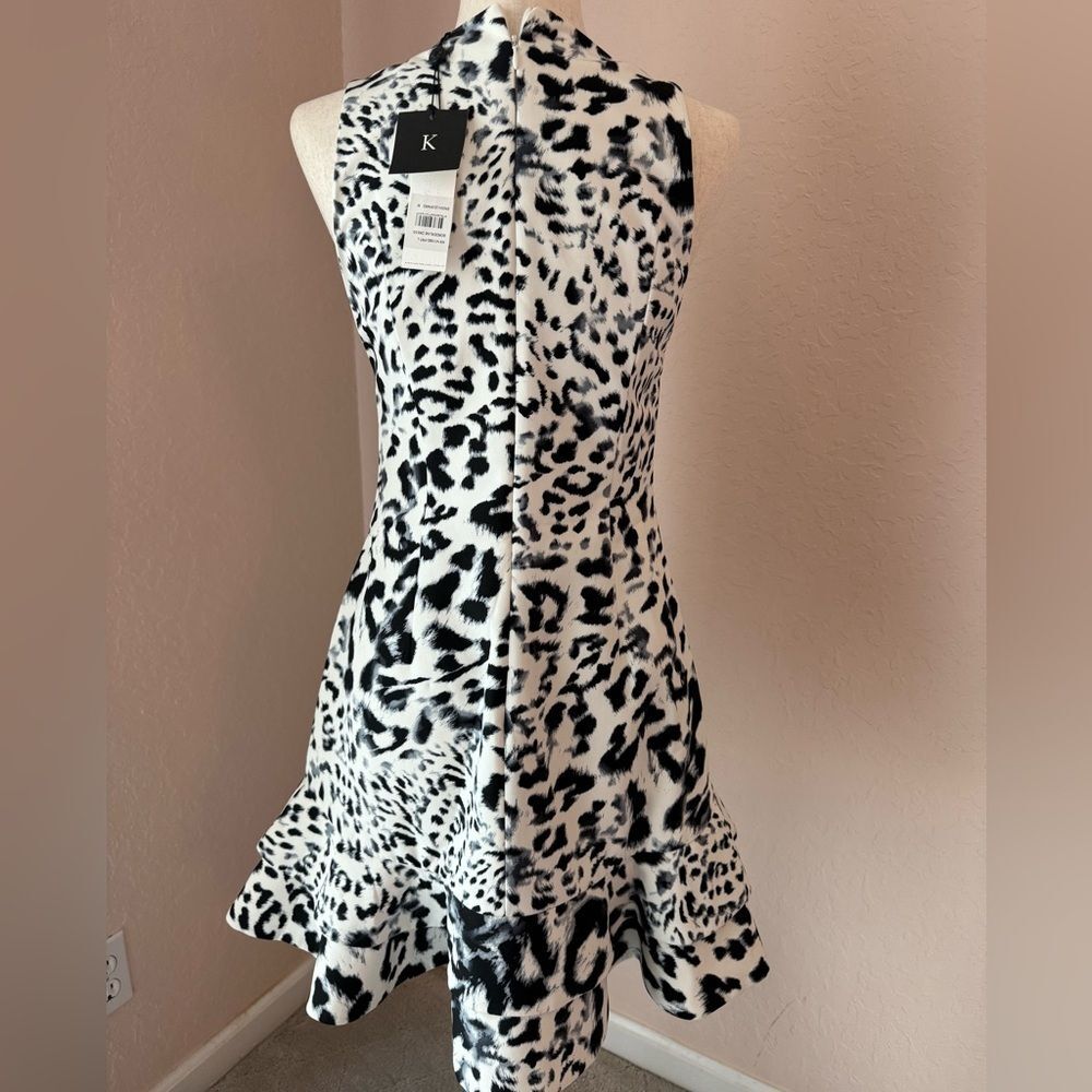 NWT Keepsake the label Borderline dress  fit and flare snow leopard print dress - Picture 2 of 14